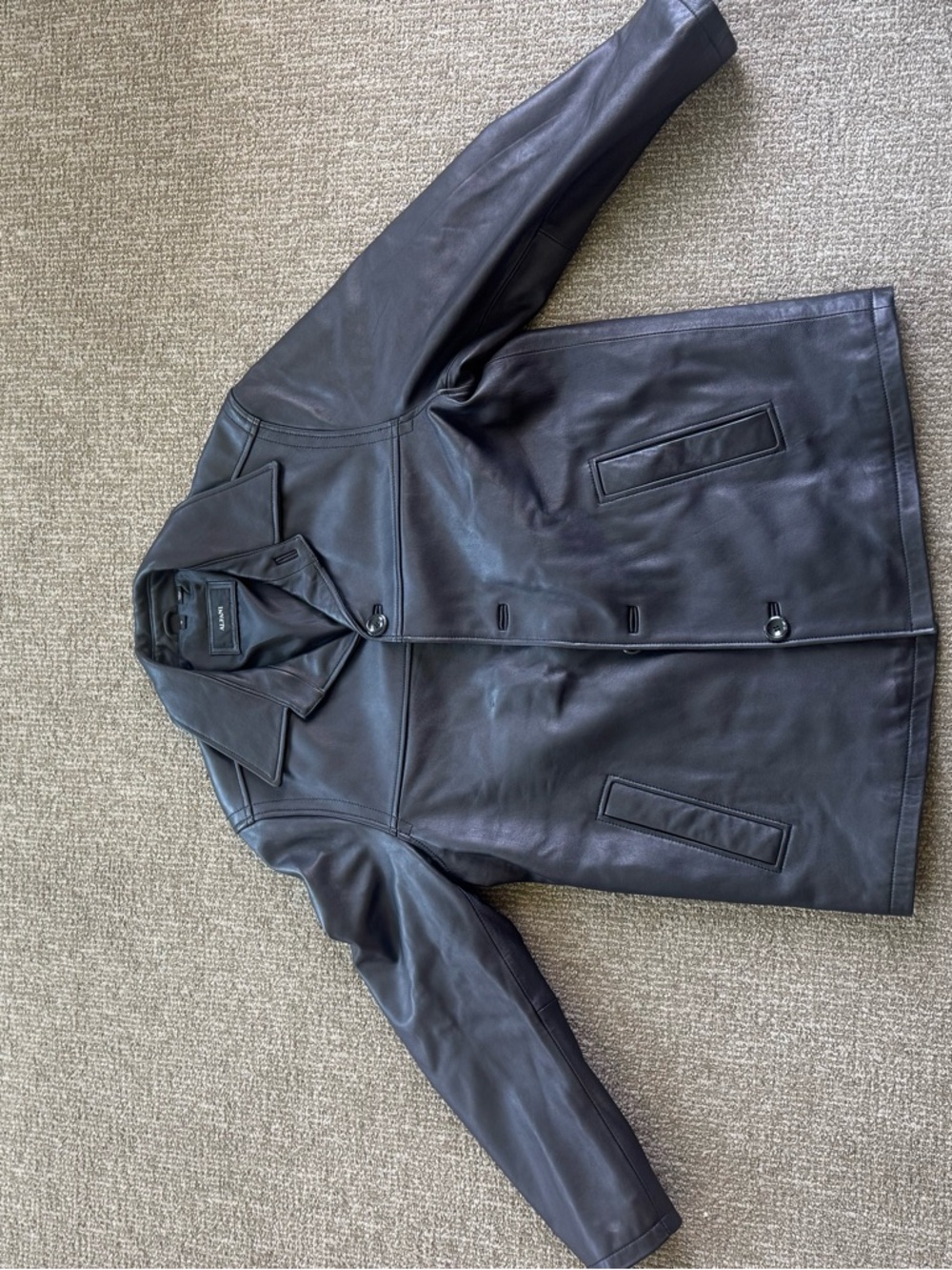 Alfani Black Leather Trench Coat